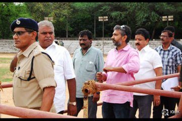 Rajamouli at Baahubali Movie Audio Launch Arrangements